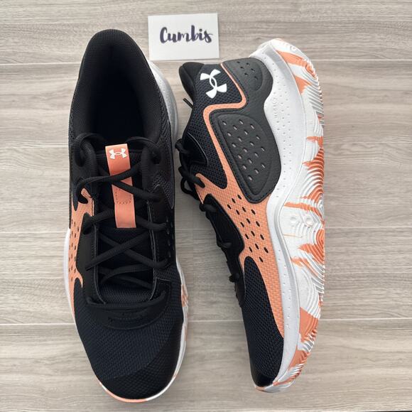 Under Armour Jet 23 Men' Size 12 /W 13.5 Black Bubble Peach Basketball Shoes New - Picture 1 of 11